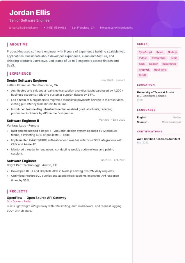 Creative resume template