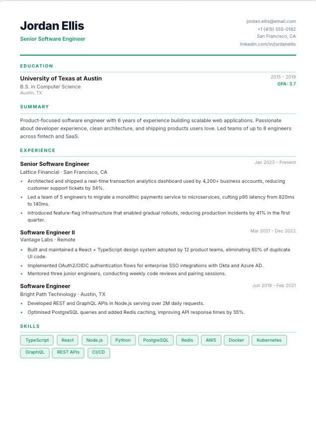 Graduate resume template