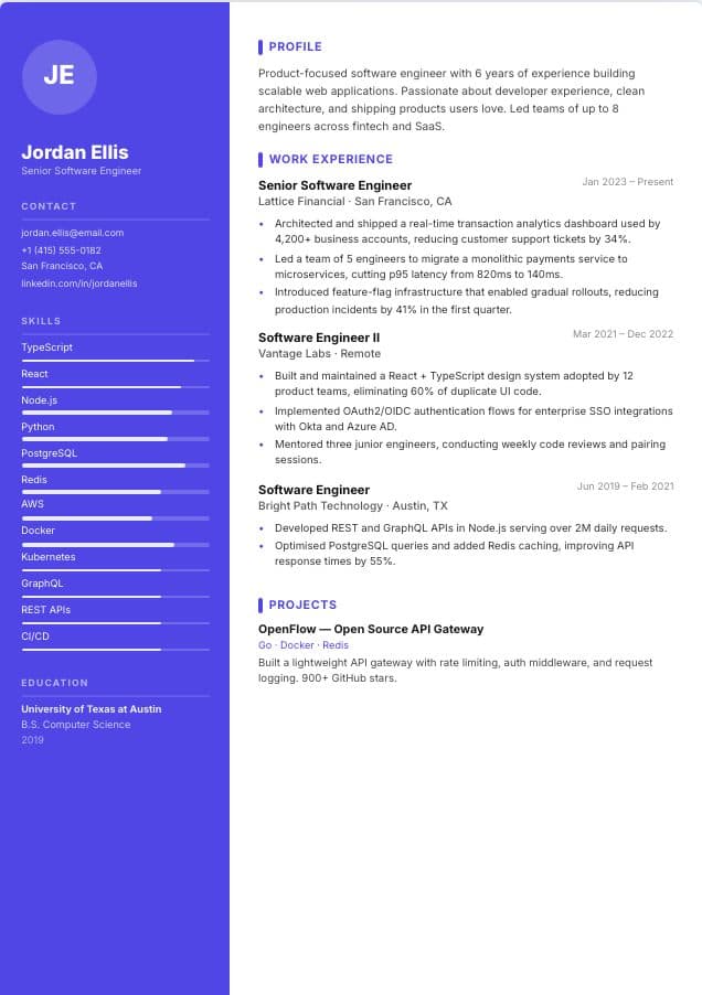 Modern resume template